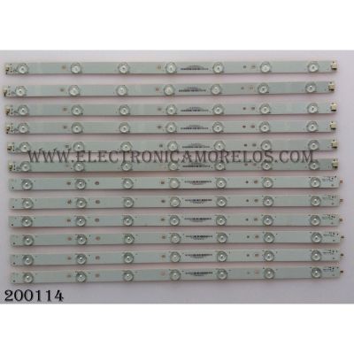 KIT DE LEDS ORIGINAL PARA TV VIZIO 12 PIEZAS / NUMERO DE PARTE 131210-WS-550-014-LAKERS-C8 / 131210-WS-550-014-LAKERS-C8-L / 131210-WS-550-014-LAKERS-C8-R / 5638005030 / 56.38005.030 / D812PHLBC67F7 / PANEL T550HVN03.2 / MODELO E550i-B2 LWZ2PPAQ